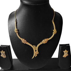 ARU AMERICAN DIAMONDS STUDDED GOLDEN FINISH NECKLACE SET