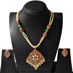 ARU ETHNIC MEENAKARI LONG NECKLACE SET