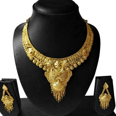 ARU GOLD FINISH NECKLACE SET - ETHNIC LOOK