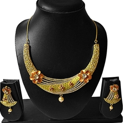 ARU STUNNING FLOWER DESIGN NECKLACE SET