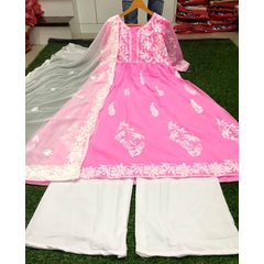 Aru Designer Sarara Georgette Top With Duppata