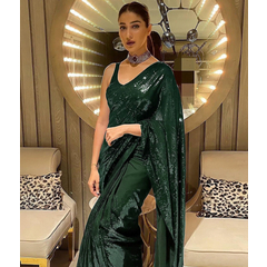 Beautiful Saree Sequence Work With Blouse