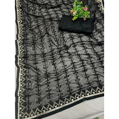 Bloodwood Parineeti Black Jade Saree Super Hit Design Saree