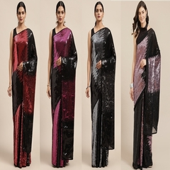 Bollywood 4 Colour Sequence Sarees