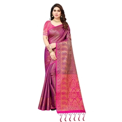 C J Enterprise Women's Kanchipuram Silk Saree Kanjivaram