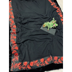 Fancy Sequence Work Saree With Blouse