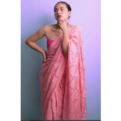 Fancy Thread Cut Work Lace Border Stain Saree