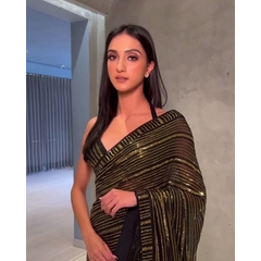 Georgette Heavy Sequence And Thread Work -