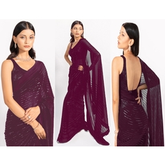 Georgette saree with fancy sequence work