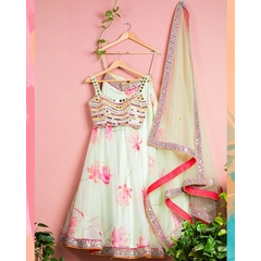 Heavy Nylone Butterfly Net  Fancy Multy Thread Lace With Sequines Work