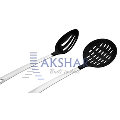 Nylon Slotted Basting and Skimmer With Stainless Steel Handle - 2 pcs