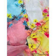 Pure organza saree A 4 COLOUR