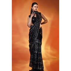 Soft Georgette  Fancy 3mm and 5mm Sequence Work Saree
