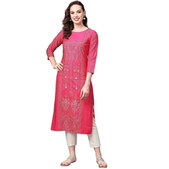 Vaamsi Crepe Printed Kurti(VPK1779_RED)